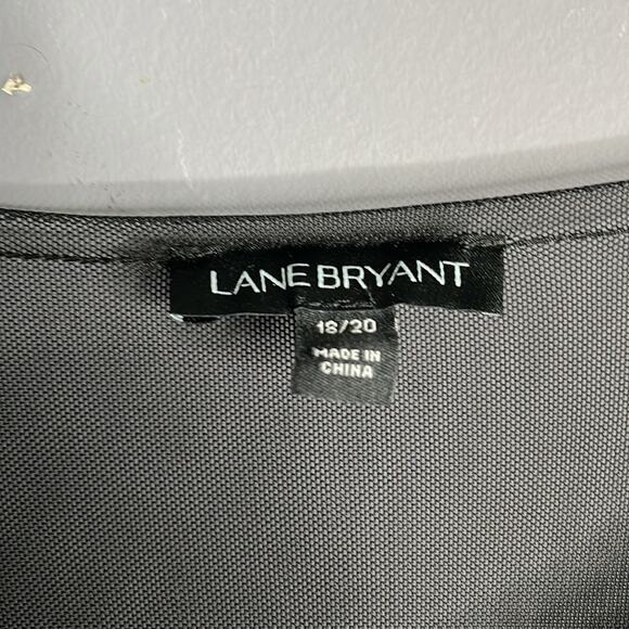 Lane Bryant Black Camisole With Mesh Overlay Hot Pink Embroidery Size 18/20 - Picture 2 of 10